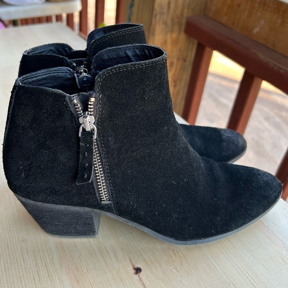 Frye Black Suede Ankle Booties - Picture 9 of 9